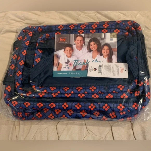 NWT lug Crescendo Home, color Very Berry Blue. 3 piece reversible storage bin - Picture 2 of 5